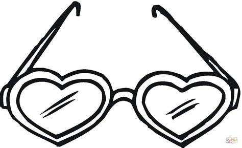 Heart Shaped Sunglasses Coloring Page Free Printable Coloring Pages