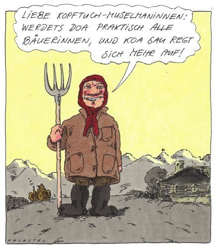 Karikaturen, illustrationen, zeichnungen und portraits von götz wiedenroth. kopftuch By Andreas Prüstel | Politics Cartoon | TOONPOOL