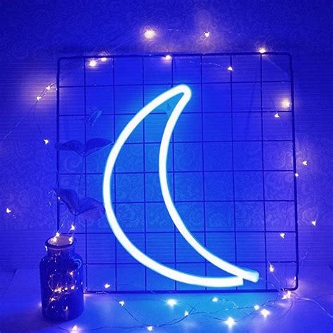 Studies show that the lights mimic stars and help reduce stress and anxiety. Moon LED Signs Neon Lights for Wall Decor,USB or Battery ...