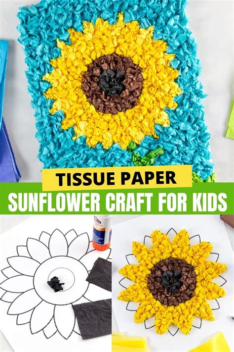 How To Make An Easy Tissue Paper Sunflower Craft Kids Activities Blog