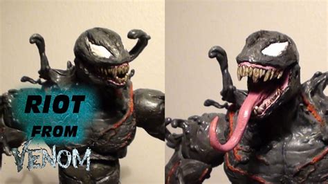 Venom Riot Symbiote Spider Action Figure With Box Black Pvc Killer Toy