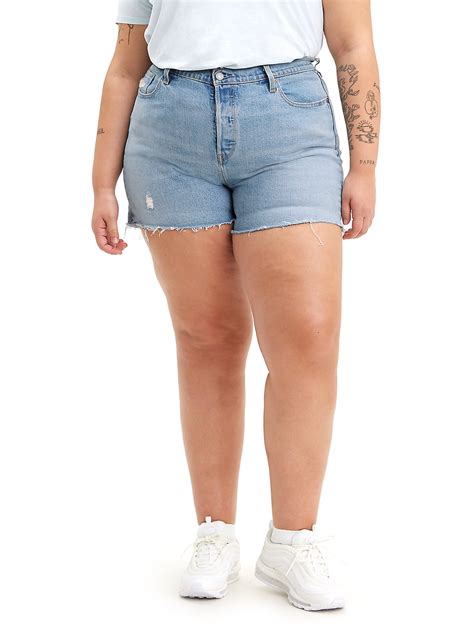 Levis Women S Plus Size 501 Original High Rise Jean Shorts Walmart Com