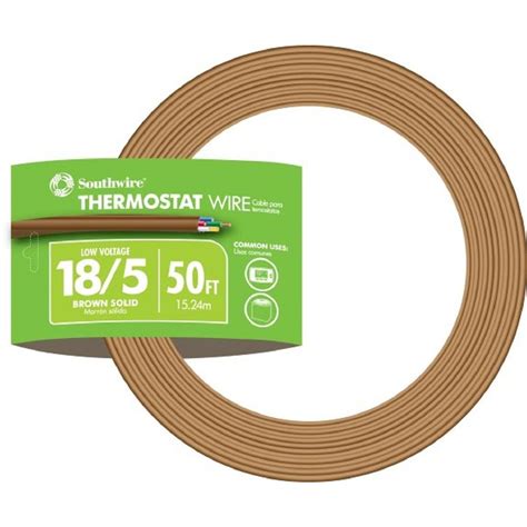 Home improvement stores and online retailers sell thermostat wire in spools of 50 to 250 feet and by the foot. Southwire 50 ft. 18/5 Brown Solid CU CL2 Thermostat Wire-64169640 - The Home Depot