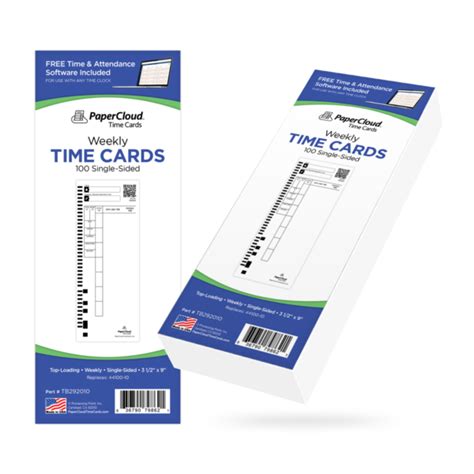 Employee Time Card Single Sided Time Clock Market