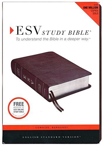 Esv Study Bible Premium Burgundy Cowhide Leather By Crossway Books