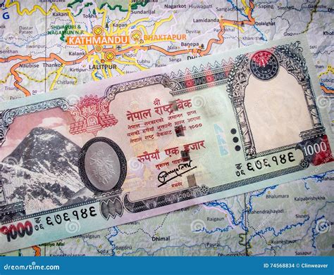 Nepali Currency Note On Map Stock Photo Image Of Rupees Money 74568834