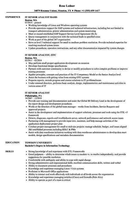Our financial analyst resume examples show you how to articulate your experience and how to for more inspiration, here are three sample financial analyst work experience bullet points. IT Senior Analyst Resume Samples | Velvet Jobs