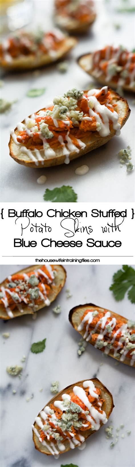 Cook and stir over medium heat until softened. Buffalo Chicken Stuffed Potato Skins with Honey Blue ...