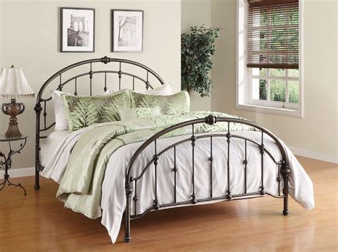 Queen Metal Bed Antique Bronze Iron Arched Victorian Headboard