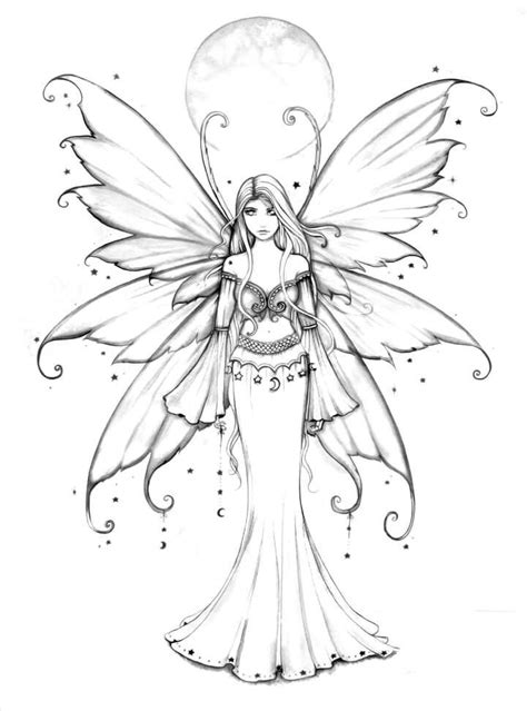 A fairy is a type of mythical being or legendary creature in european folklore, generally described as anthropomorphic and feminine and of incredible beauty. Fairy Coloring Pages For Adults at GetColorings.com | Free ...