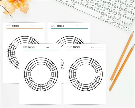 Habit Tracker Printable Bundle Circular Daily Habits Etsy