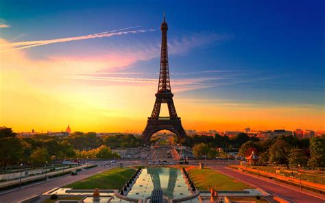 Landscape Sunset Eiffel Tower Architecture Sky Photography