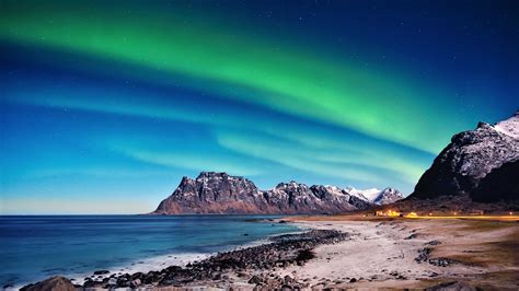 Aurora Borealis Coastline Wallpapers Wallpaper Cave