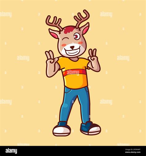 Deer Mascot Cartoon Design Stock Vector Image And Art Alamy