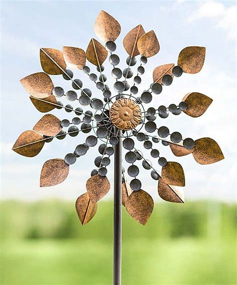 Wind And Weather Bronze Cups Leaves Spinner Wind Spinners Metal Wind