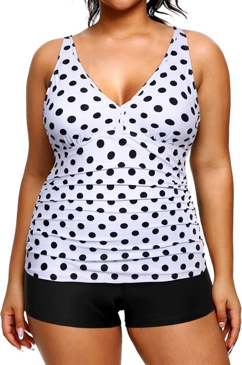 Yonique Plus Size Tankini Swimsuits For Women With Shorts Tummy Control