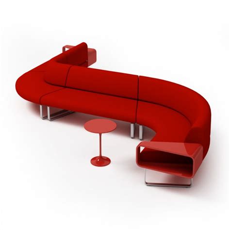 The red velvet upholstery is wrapped around a plush foam padding that offers support and comfort. Modern Red Couch With Matching Table 3D Model- CGTrader.com