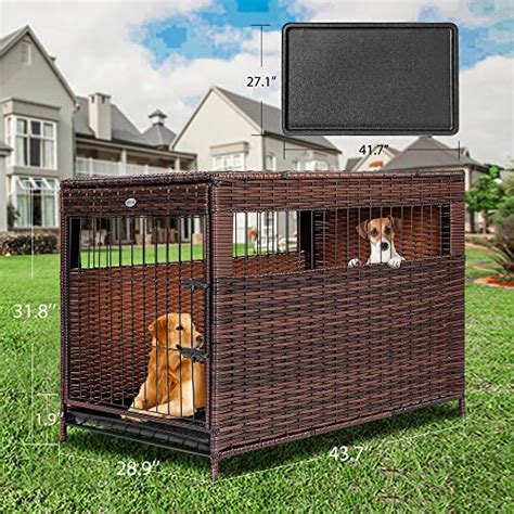 Destar Heavy Duty Pe Rattan Wicker Pet Dog Cage Crate Indoor Outdoor