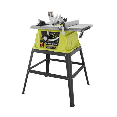 10 In Expanded Capacity Table Saw With Rolling Stand Ryobi Tools
