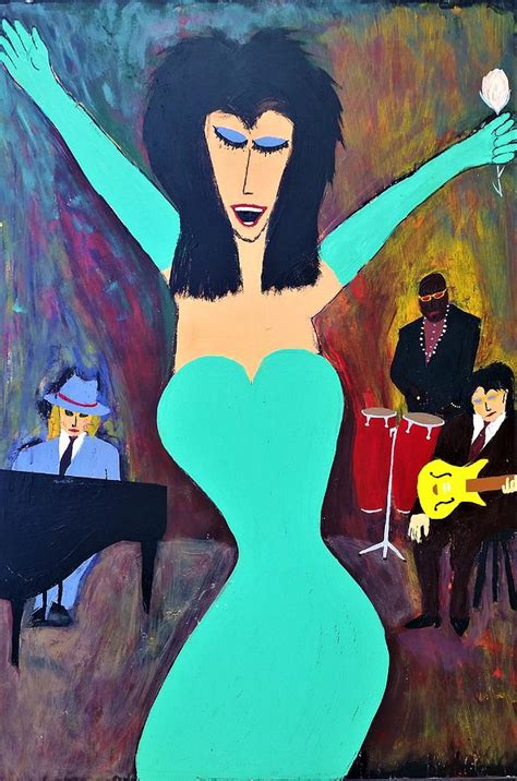 Jazz Singer With Her Band Painting By Tim Chokan Pixels