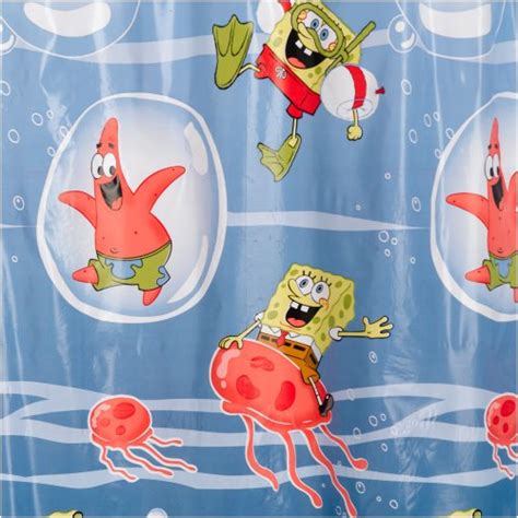 Spongebob Squarepants Underwater Frenzy 70 By 72 Inch Vinyl Shower