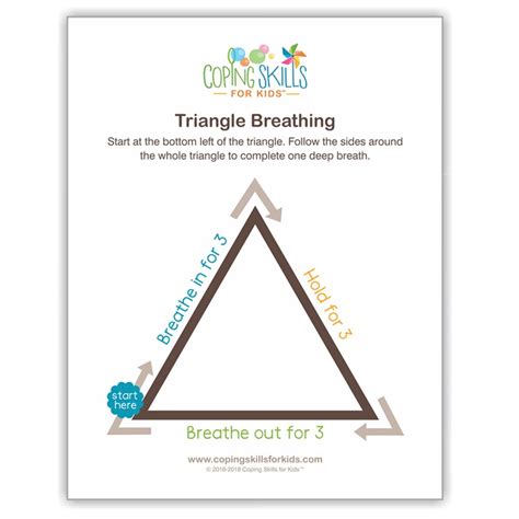 Triangle Deep Breathing Poster 11 X 17 Cskoptr11 Coping Skills
