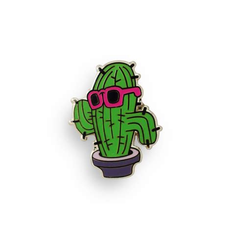 Chill Cactus Enamel Pin Metal The Brand