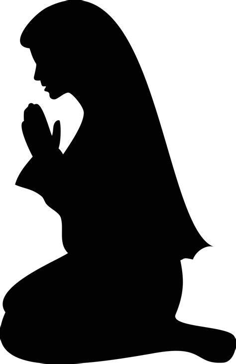 Woman Praying Silhouette Vector Art Icons And Graphics For Free Download