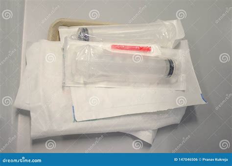 Intravenous Cannula In A Tray Stock Photo Image Of Emergency