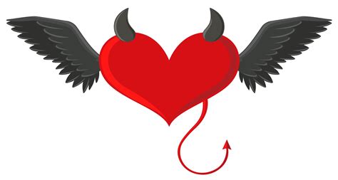 Red Heart With Devil Horns And Tail 301102 Vector Art At Vecteezy
