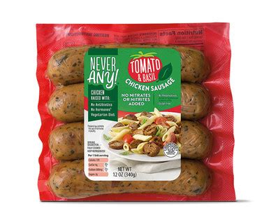 Never Any Tomato Basil Chicken Sausage Aldi Us