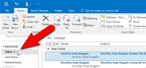 How To Make Outlook Display The Total Number Of Messages In A Folder