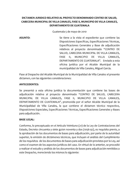 5 Dictamen Juridico Juicio Dictamen Juridico Relativo Al Proyecto