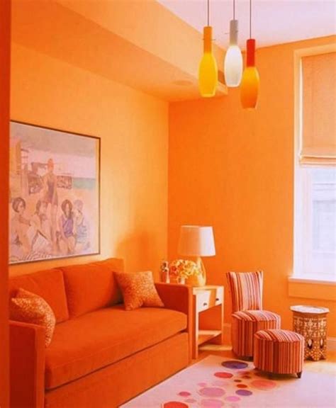 Salon Déco Monochrome4 Orange Rooms Living Room Orange Orange Walls