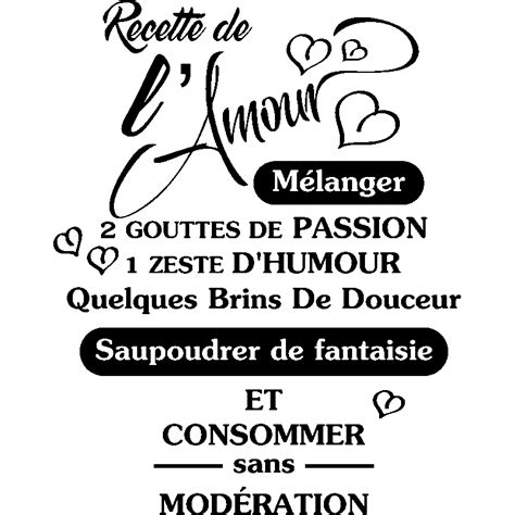 Citation Sur L Illusion De L Amour - Sticker citation Recette de l'Amour – Stickers Citations Français
