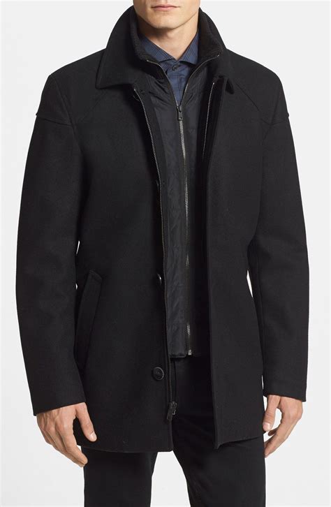 Vince Camuto Melton Car Coat With Removable Bib Nordstrom Mens