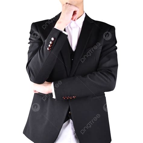Hình ảnh Người đàn ông Mặc Vest Công Sở Suy Nghĩ Png đen Bộ đồ