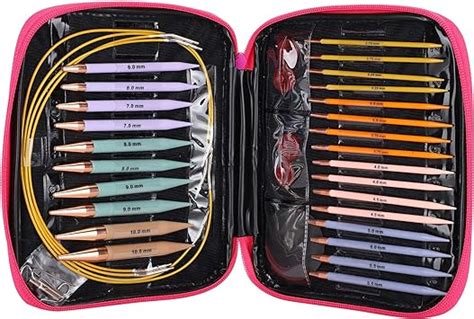 Pairs Interchangeable Knitting Needles Set Circular Knitting Needles With Mm Mm