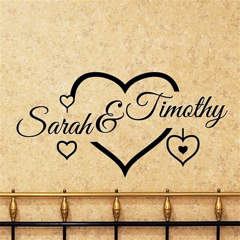 Wall Decals Names Hearts Couple Wall Decal Ambiance