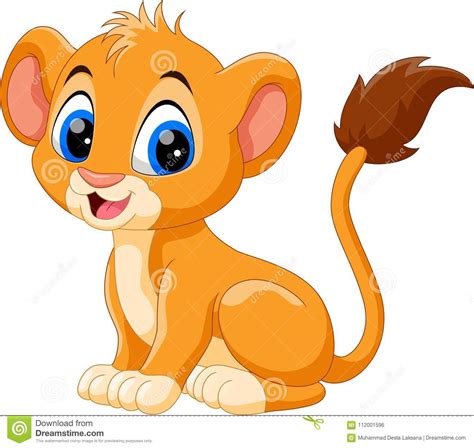 Illustration Of Cute Baby Lion Cartoon Stock Illustration