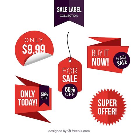 Sale Labels With Flat Design Free Vector