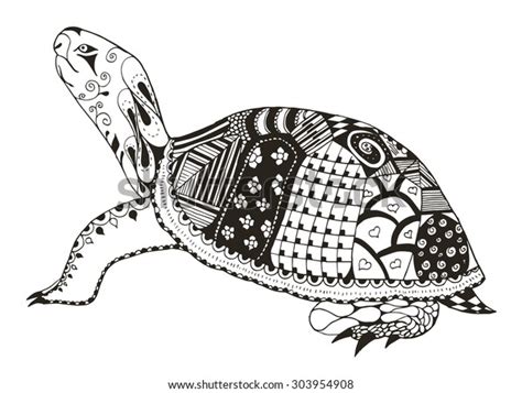 Turtle Zentangle Stylized Vector Illustration Freehand Stock Vector