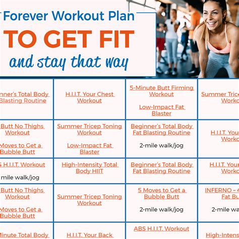 Forever Workout Plan To Get Fit And Stay That Way Calendar