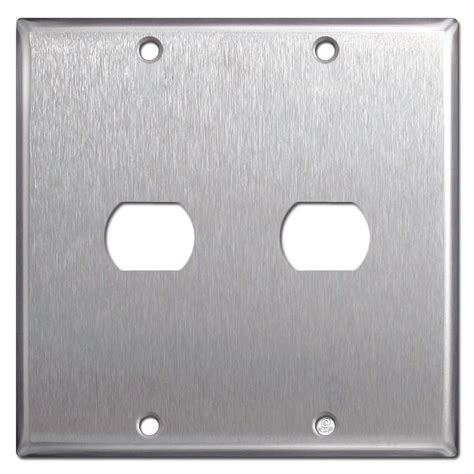 2 Gang Single Despard Electrical Wall Plate Satin Stainless Steel