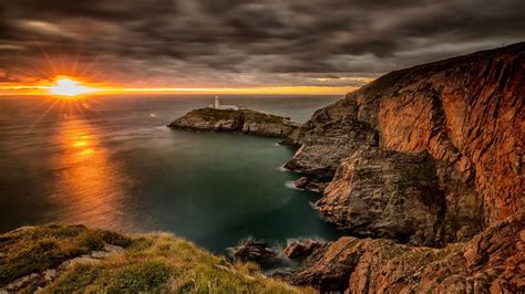 Sunset On South Stack Anglesey By Wayne Davey Photocrowd Photo