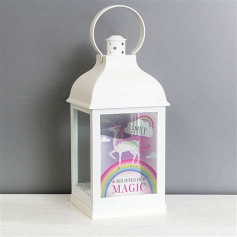 Personalised White Unicorn Lantern By Sassy Bloom As Seen On Tv