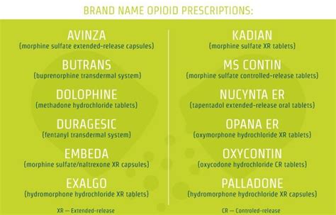 List Of All Opioids In The United States