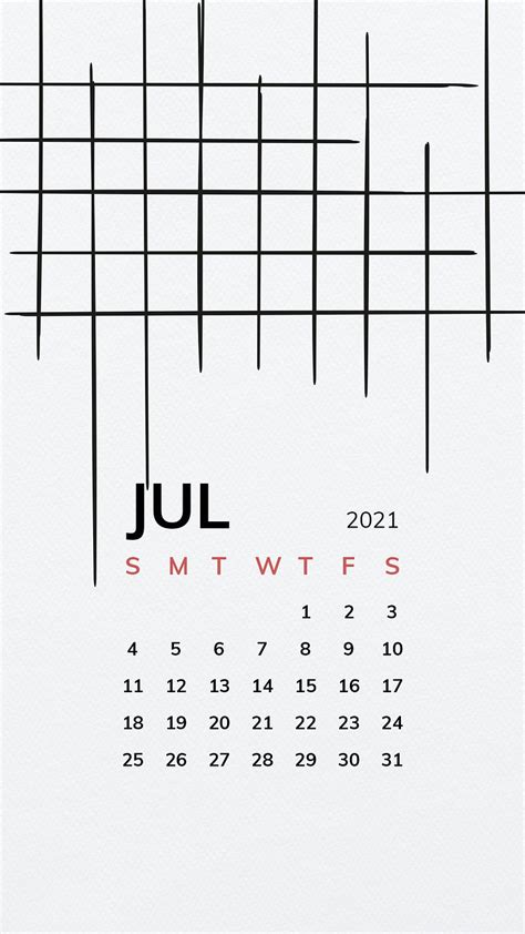 Calendar 2021 July Printable Template Psd Rawpixel
