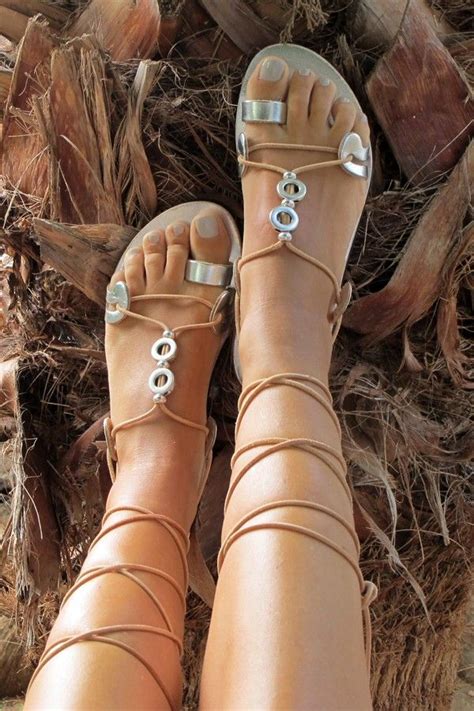 Gladiator Sandals Lace Up Sandals Boho Flat Sandals Greek Sandals “hera” Tan Leather Strap