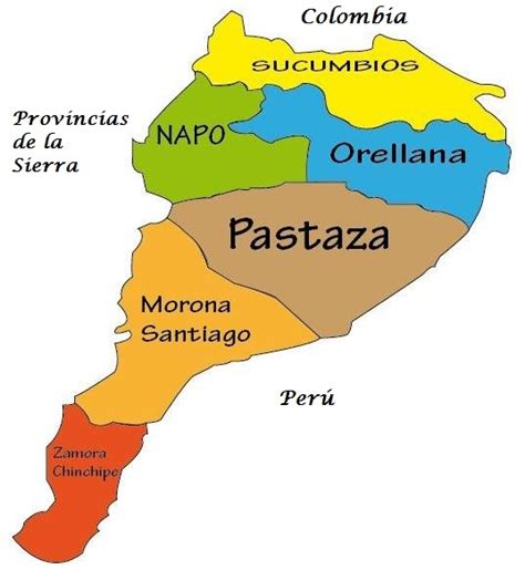Ecuador Provincias Y Capitales Del Oriente